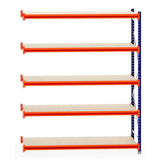 RackZone Longspan Shelving Extender, 800mm deep, laminated timber shelves.