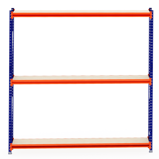 RackZone Longspan Shelving 400mm Depth with laminated timber shelves.