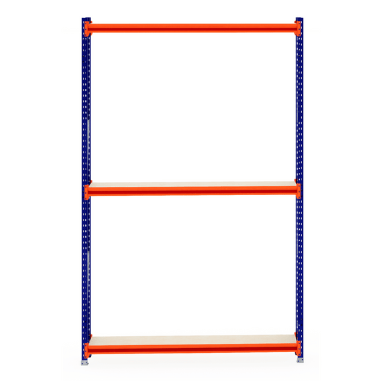 RackZone Longspan Shelving 400mm, Starter, laminated timber shelves.