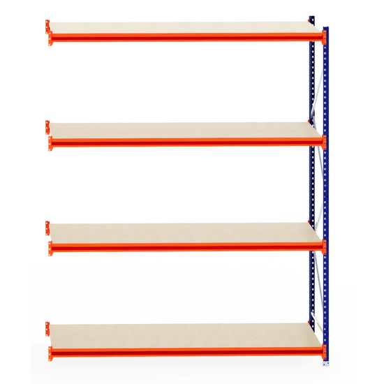 RackZone Longspan Shelving Extender, 800mm, laminated timber shelves.