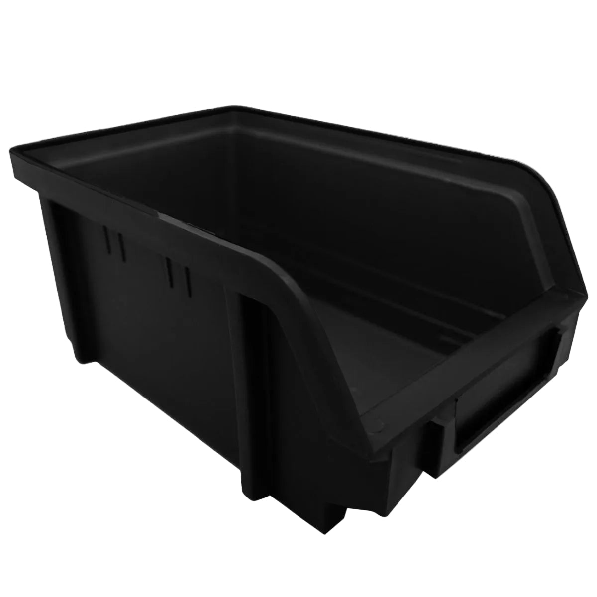 RackZone Storage Part Bin, black plastic, 73x103x166mm with handle.