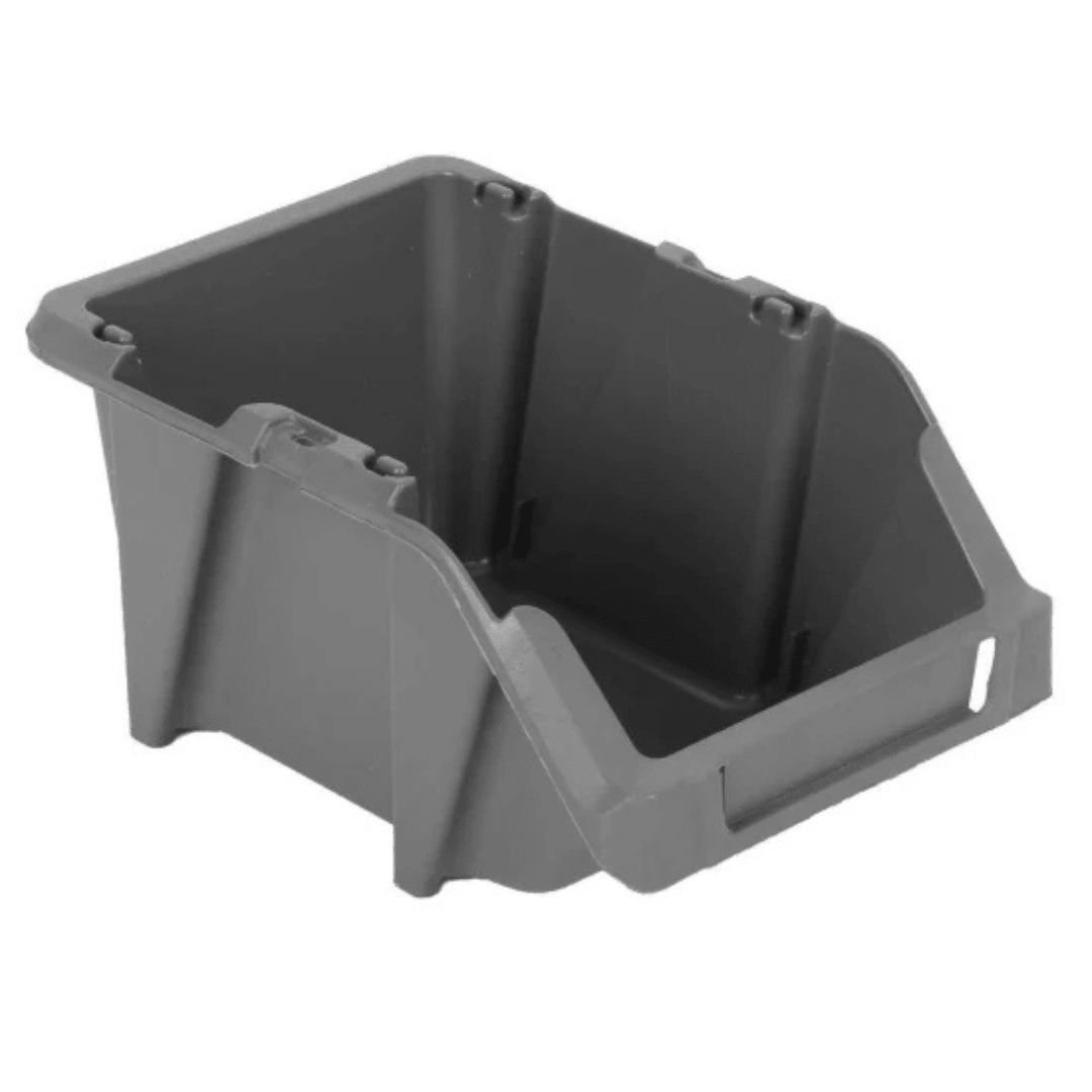 RackZone Economy Part Bins KPA15, grey, stackable, open front, reinforced sides.