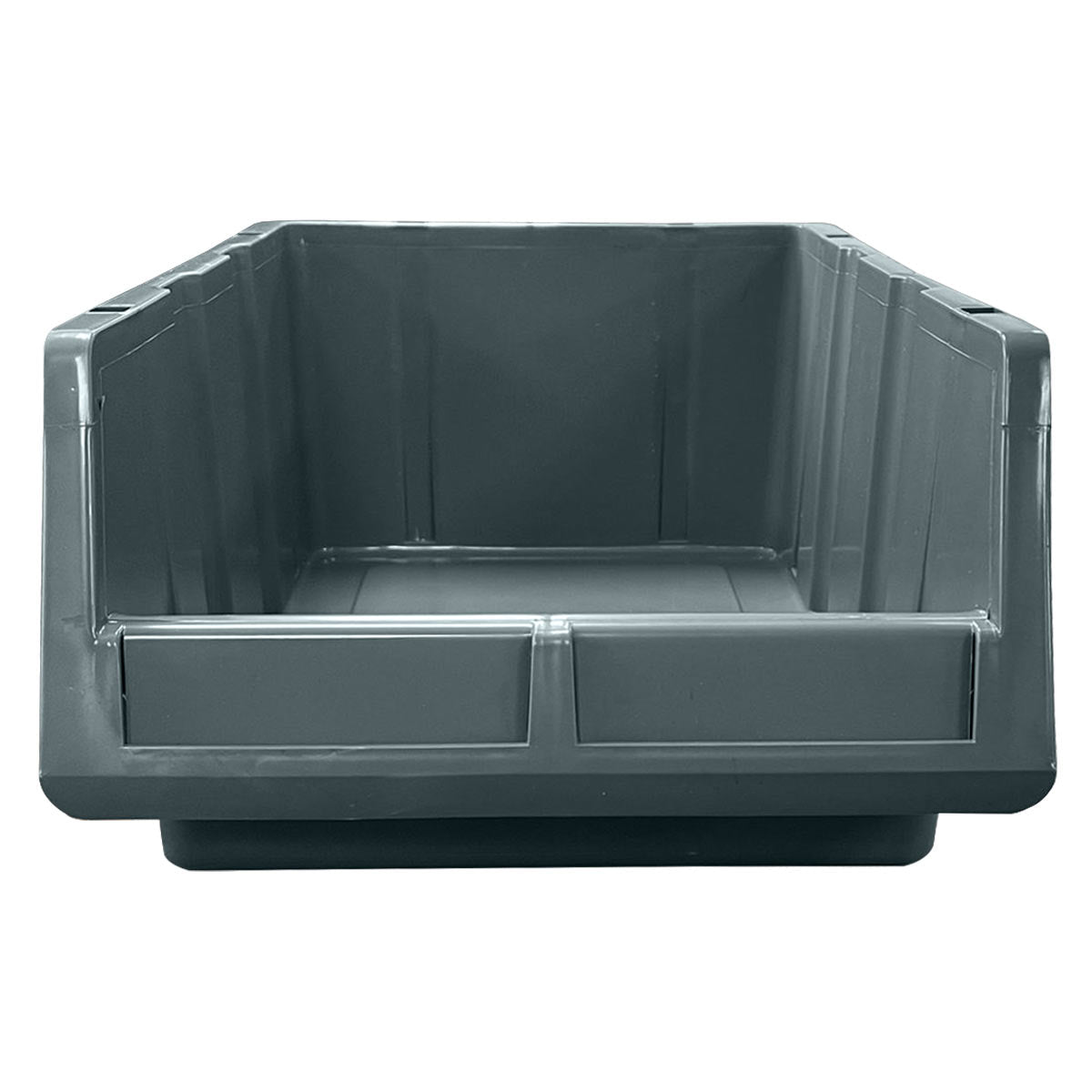 RackZone PA520 grey storage part bins, set of 8, shown front on white.