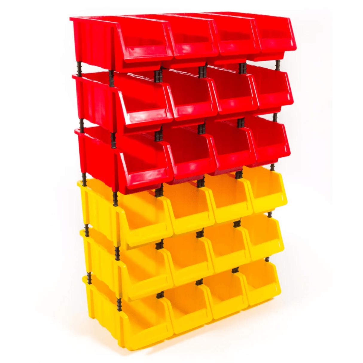 RackZone Storage Part Bins Kit 1120: compact organiser, red/yellow bins.