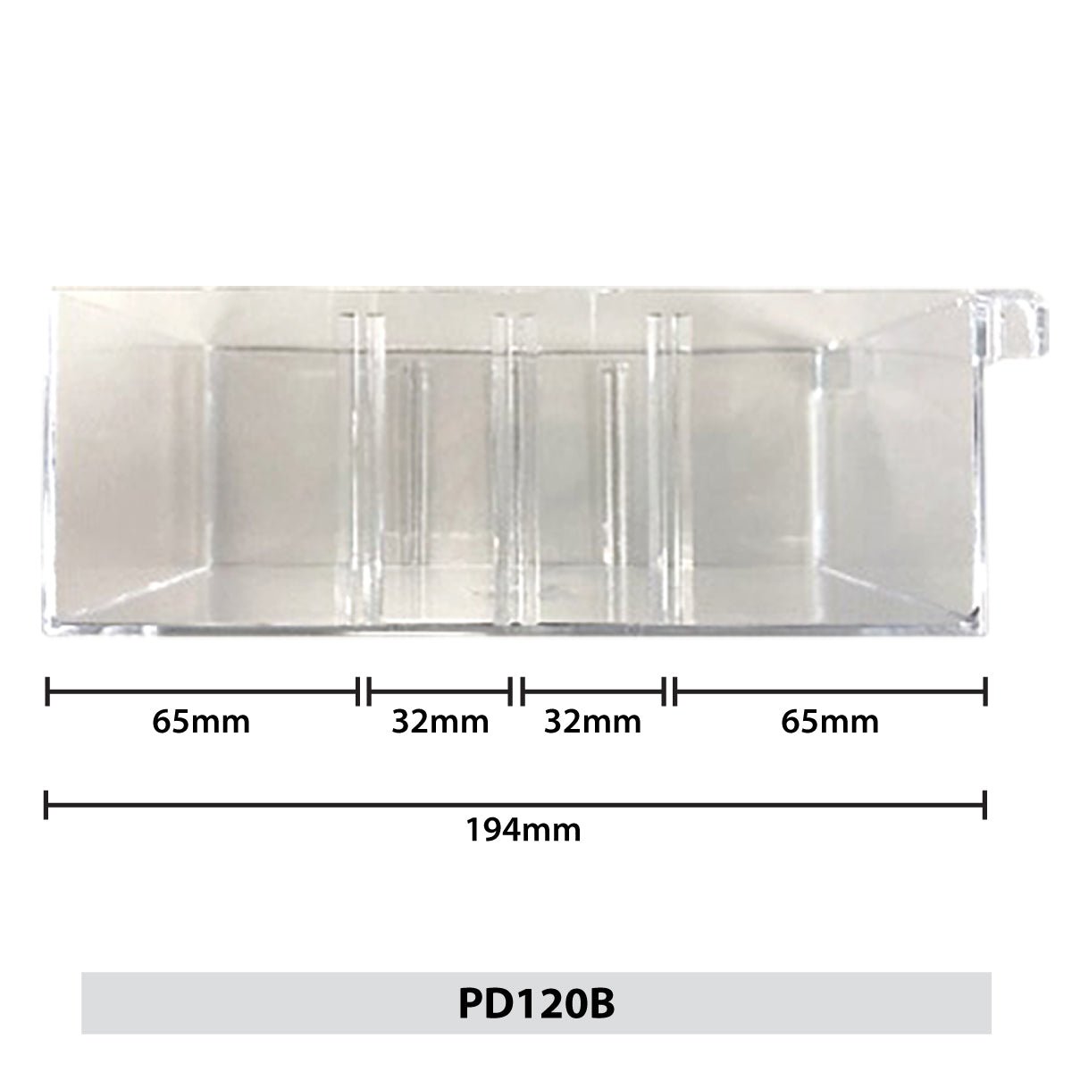 RackZone Plastic Drawer Dividers 200x123x83mm, pack of 10 with three compartments.
