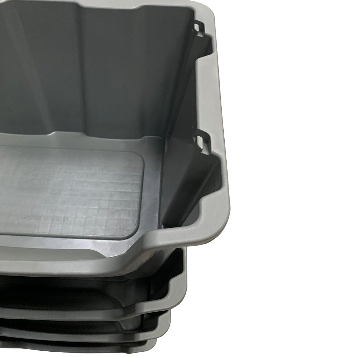 RackZone Storage Nestable Picking Bins A500 Grey, Pack of 4, top view on white.