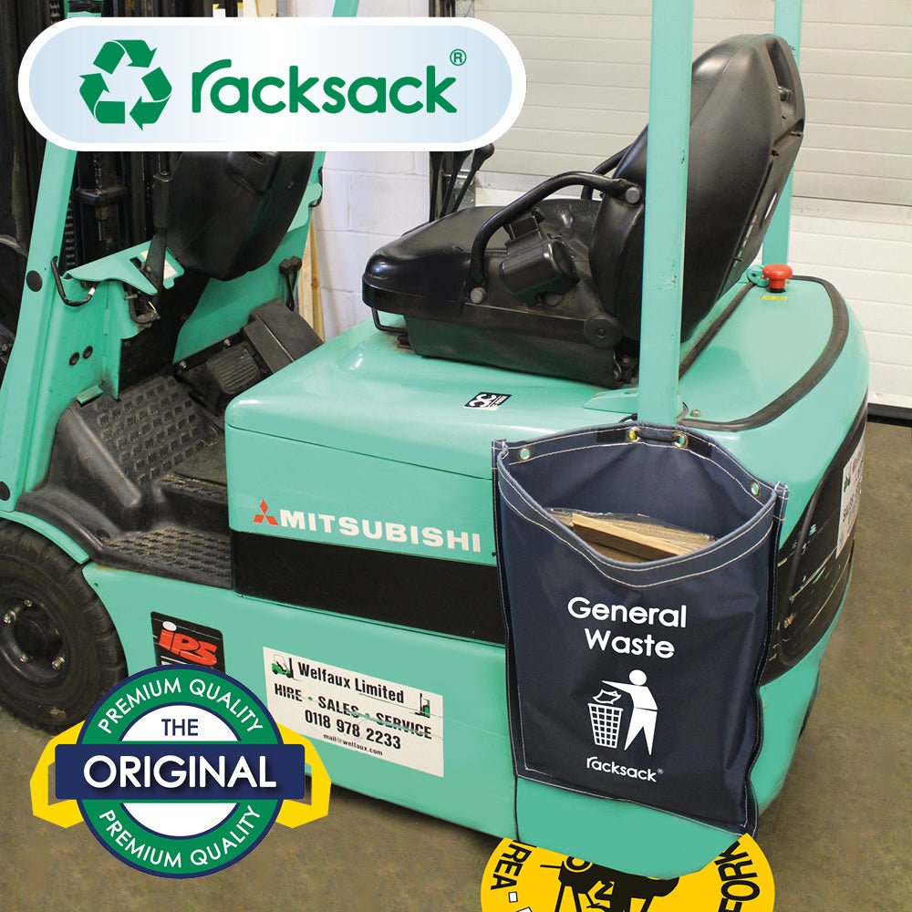 A Racksack Nano General Waste - Blue by RackZone is fitted for waste collection.