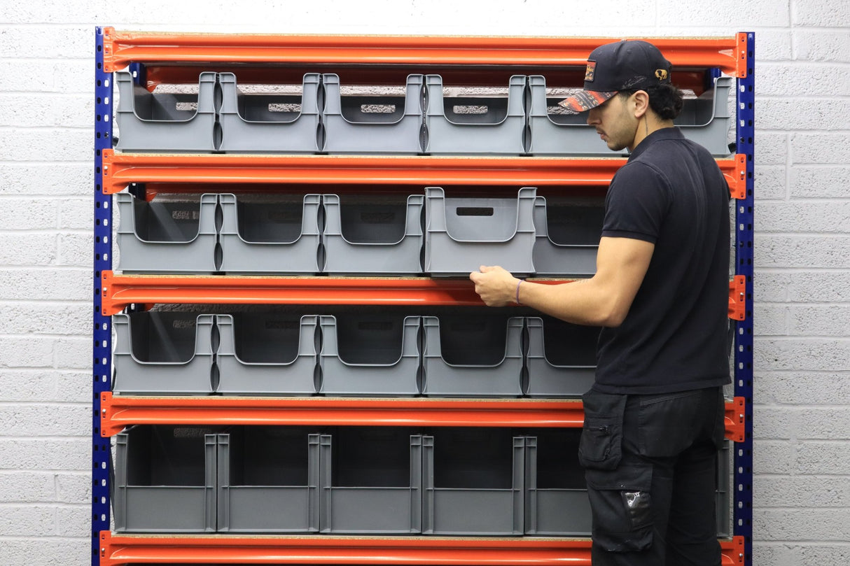 Storage Kit Longspan Shelving 400mm Deep With 30 Euro Picking Containers - RackZone