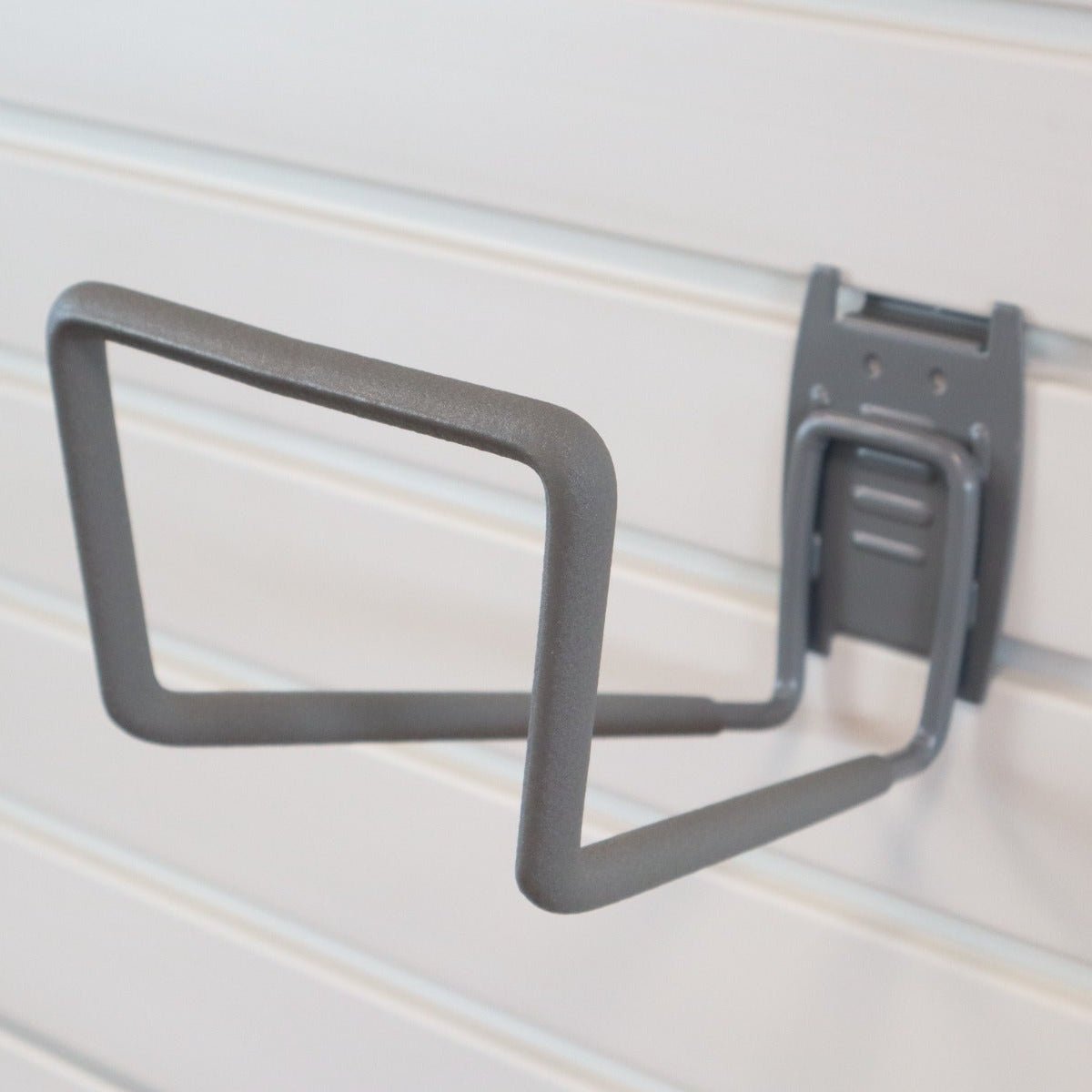 RackZone Slatwall Loop Hook—gray metal accessory for organized storage.