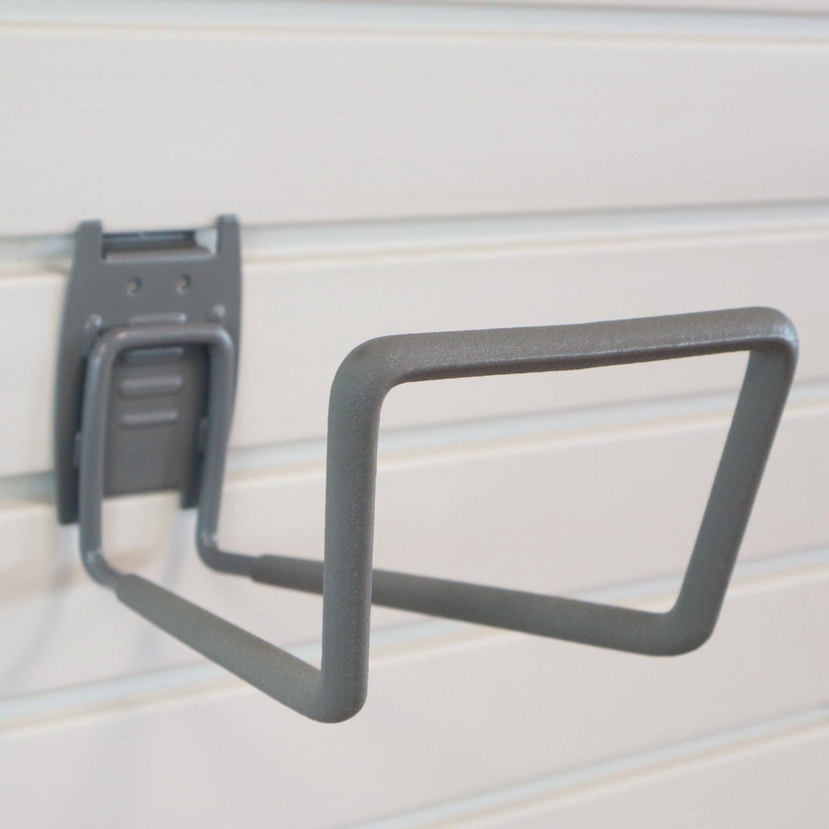 RackZone Slatwall Loop Hook: gray metal accessory for storage organization.