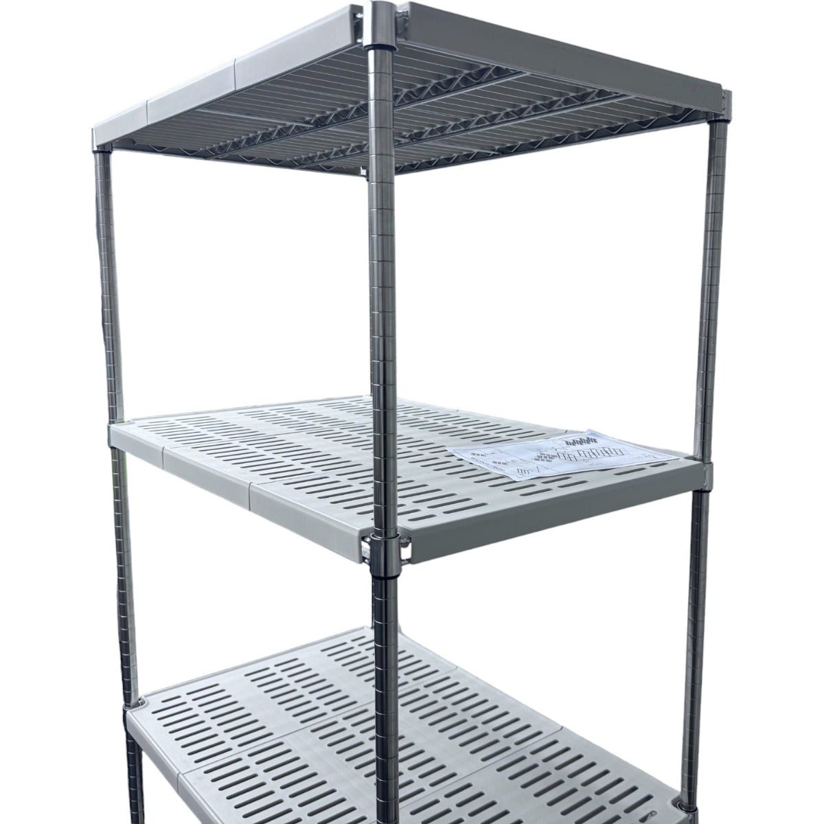 RackZone Stainless Plastic Shelving 4 Level, 1820H x 915W x 610D, adjustable shelves.