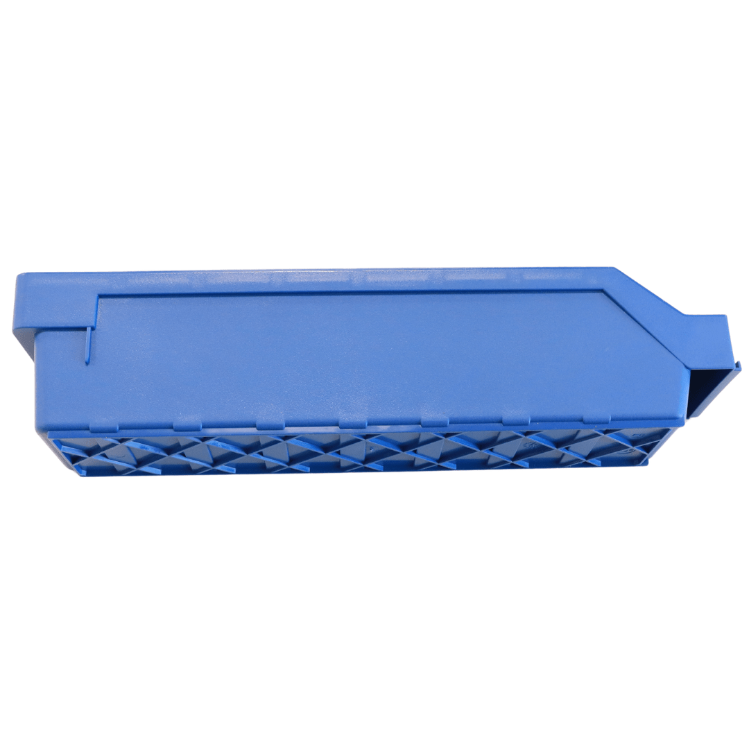 RackZone Standard Shelf Bin ST4009, blue, 400x90x95mm, side view.