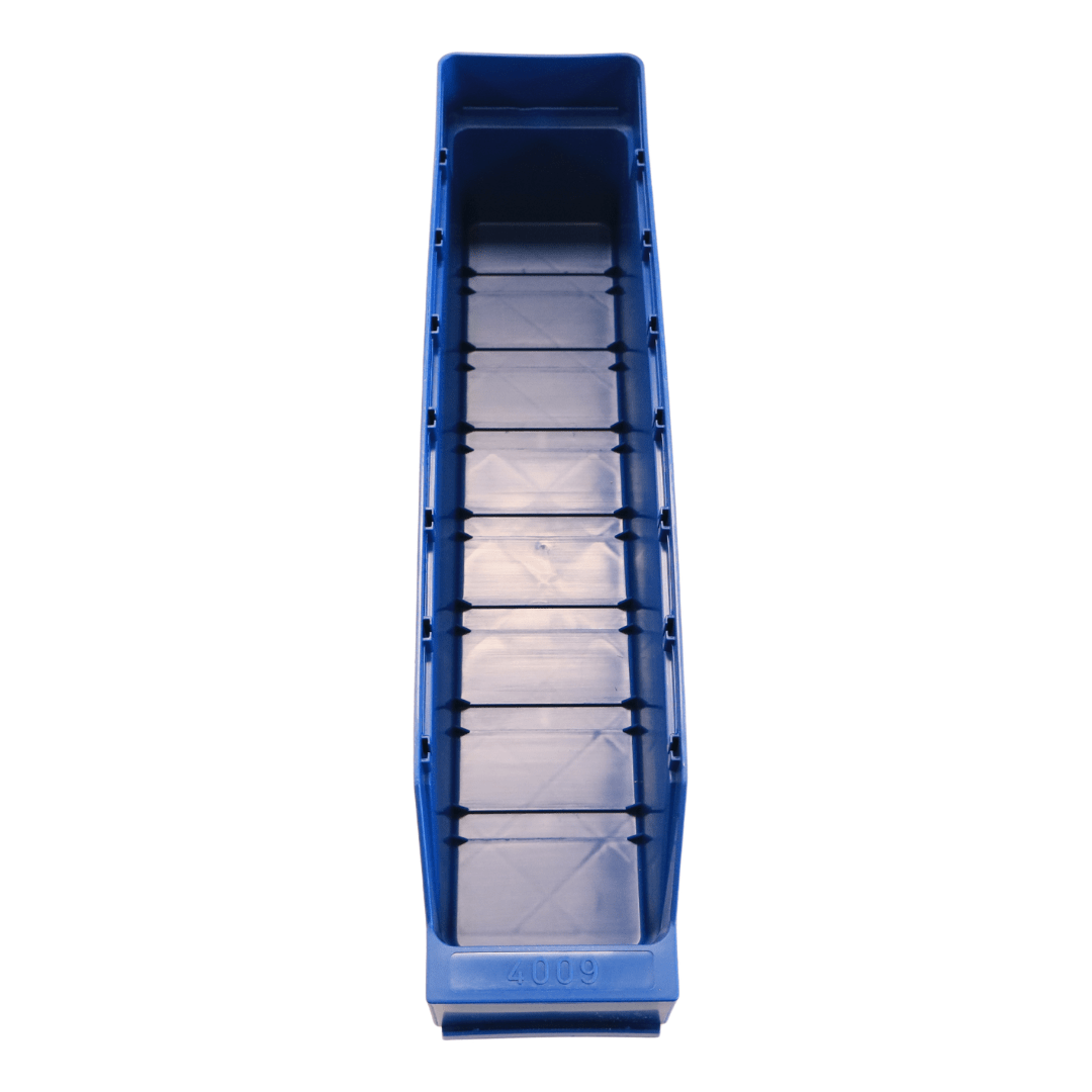 RackZone Standard Shelf Bin ST4009 Blue, 400d x 90w x 95h for custom storage.