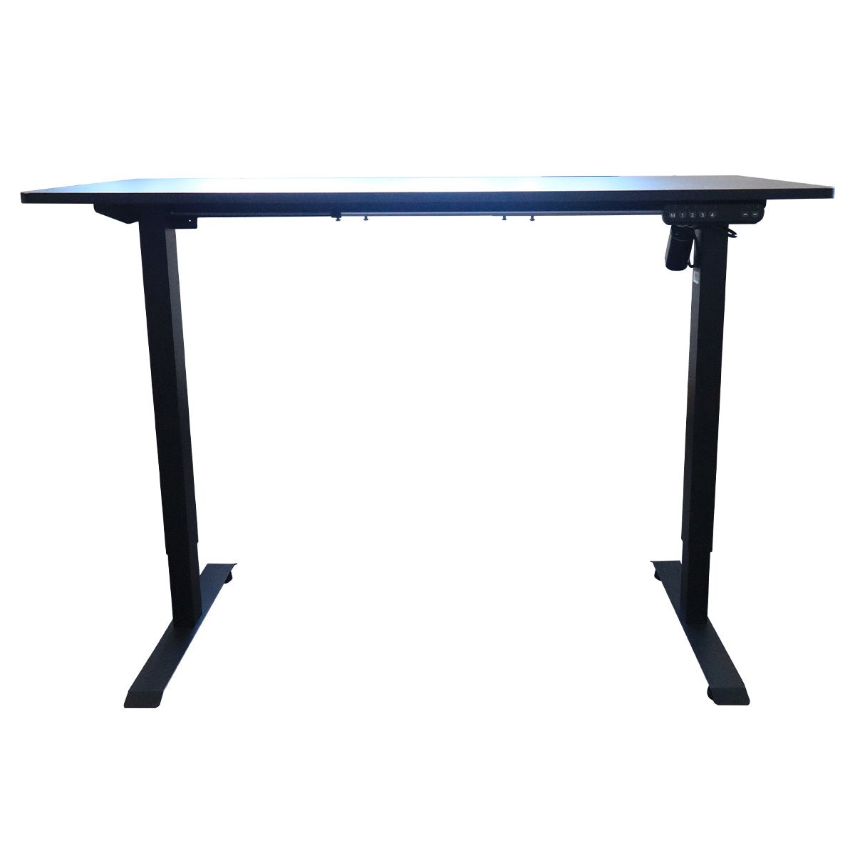 RackZone Straight Sit-Stand Desk with single-motor height adjustment.