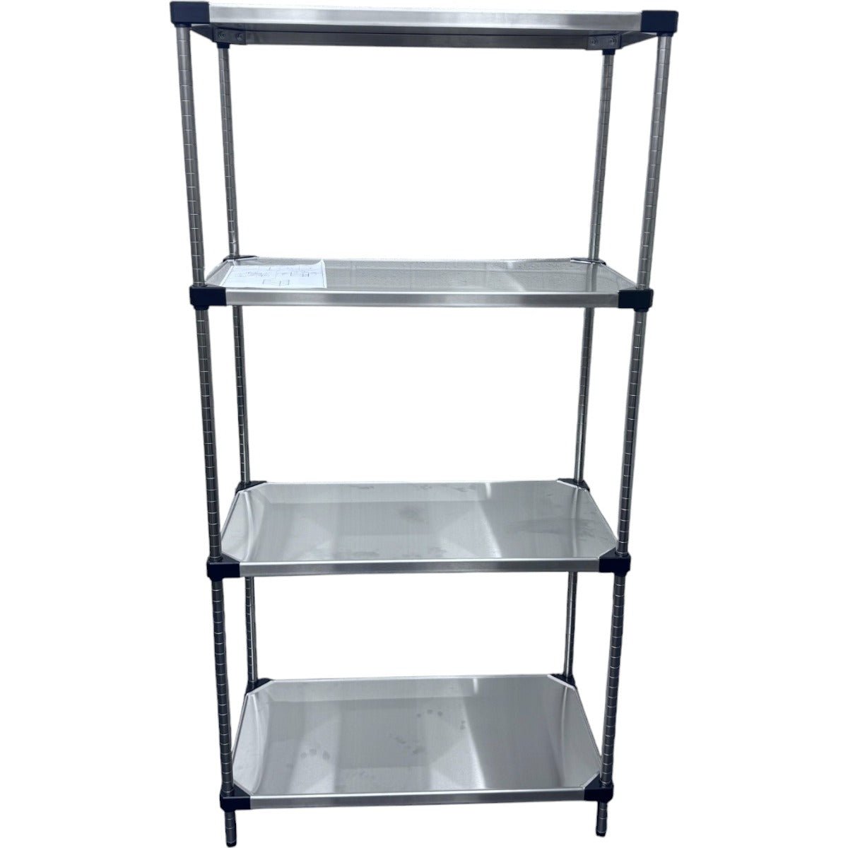 RackZone Stainless Steel 4-Level Shelving, 1820H x 915W x 457D, adjustable shelves.