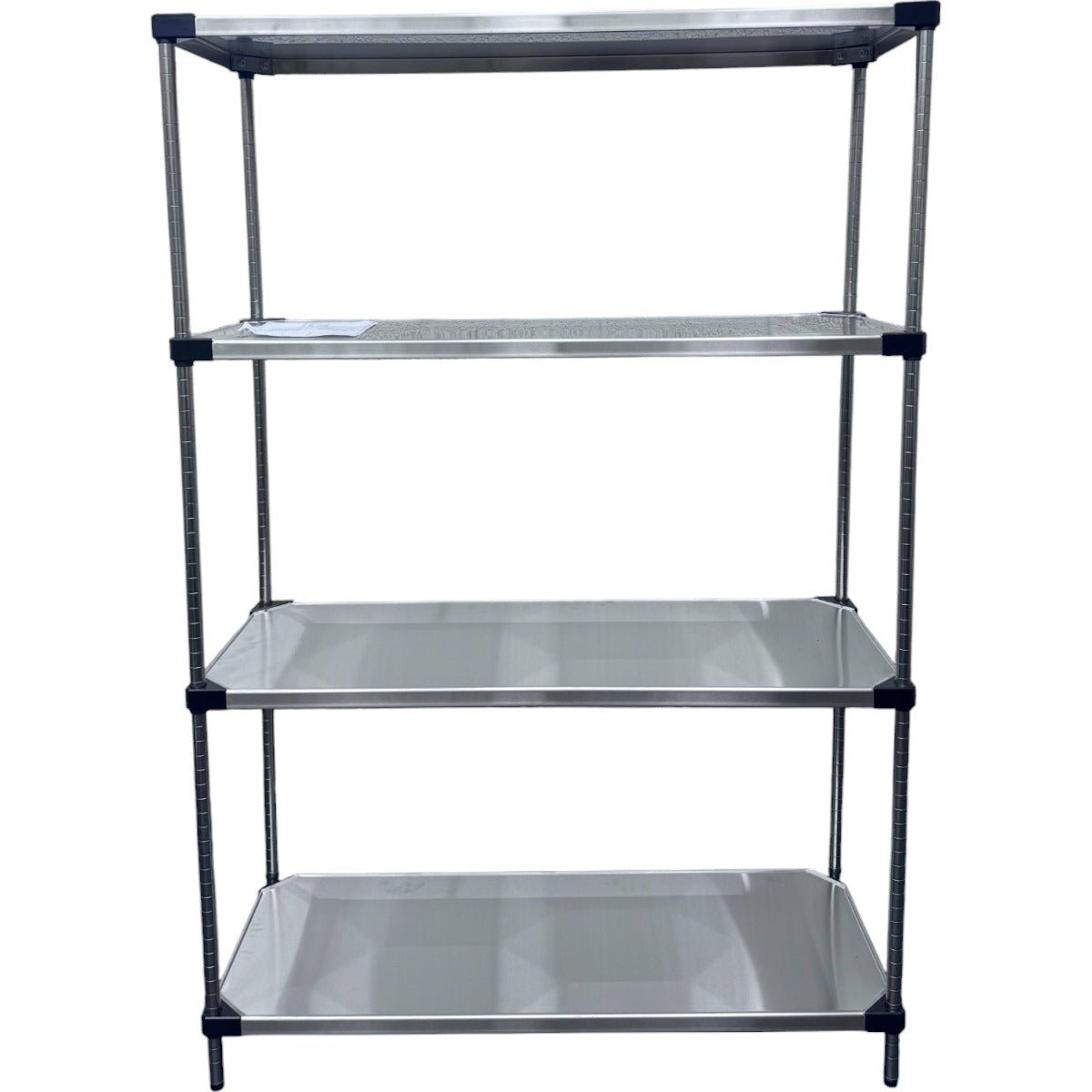 RackZone Stainless Steel Shelving 4 Level, 1820H x 1210W x 457D, empty shelves.