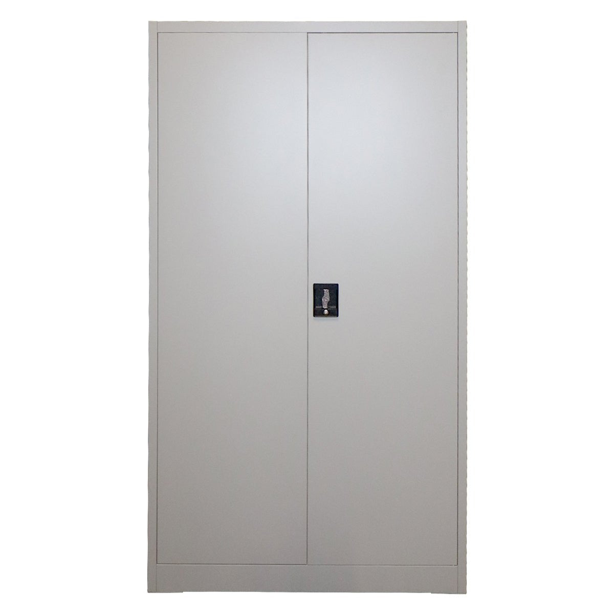 RackZone Premium Two Door Storage Cabinet in grey with central black handle.