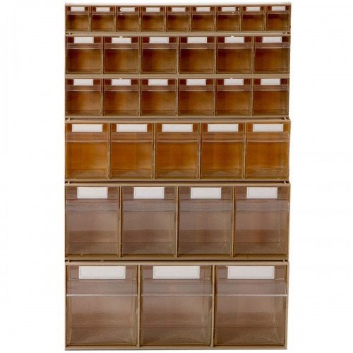 RackZone Tilt Bin System 2 (920h x 600w) with labeled small-item sections.