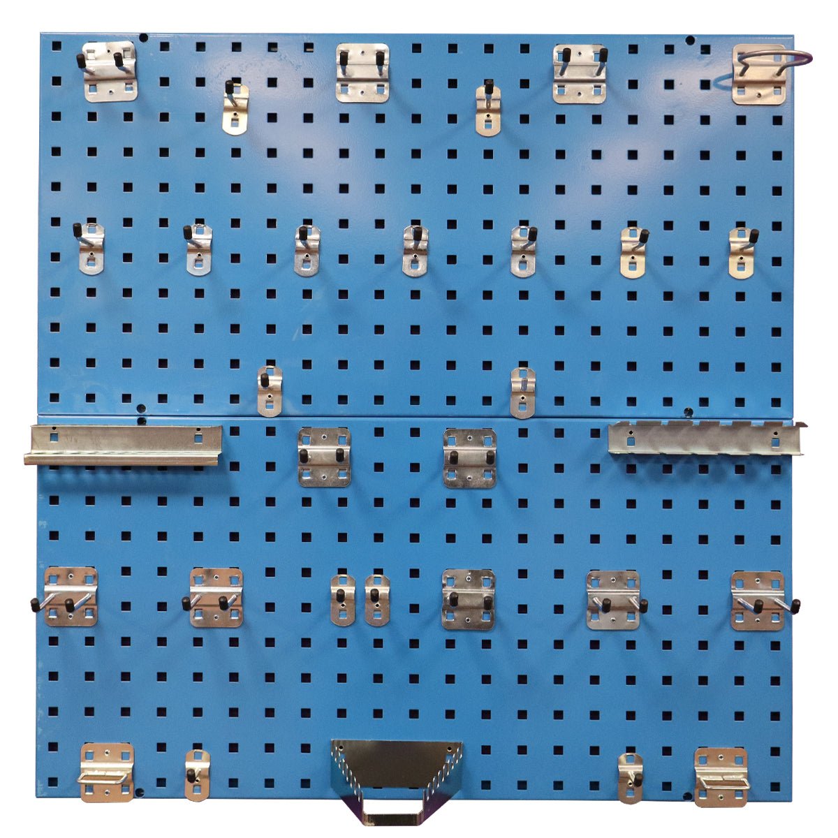 RackZone Wall-Zone Organiser 800x800mm + 26 hooks (SET 5), blue steel.