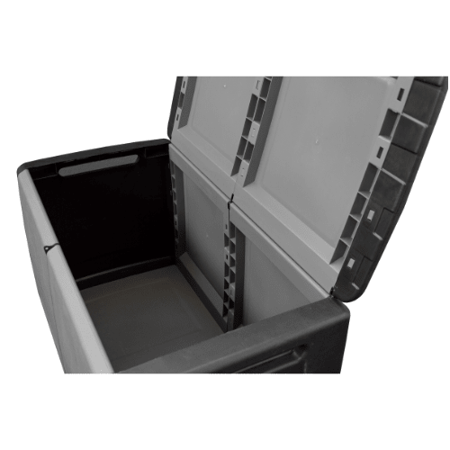 RackZone Plastic Trunk 230L with split lid and open interior, 960x530x570mm.