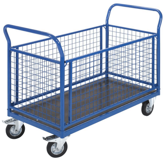 RackZone Platform Trolley 400kg with enclosed cage, ideal for warehouse use.