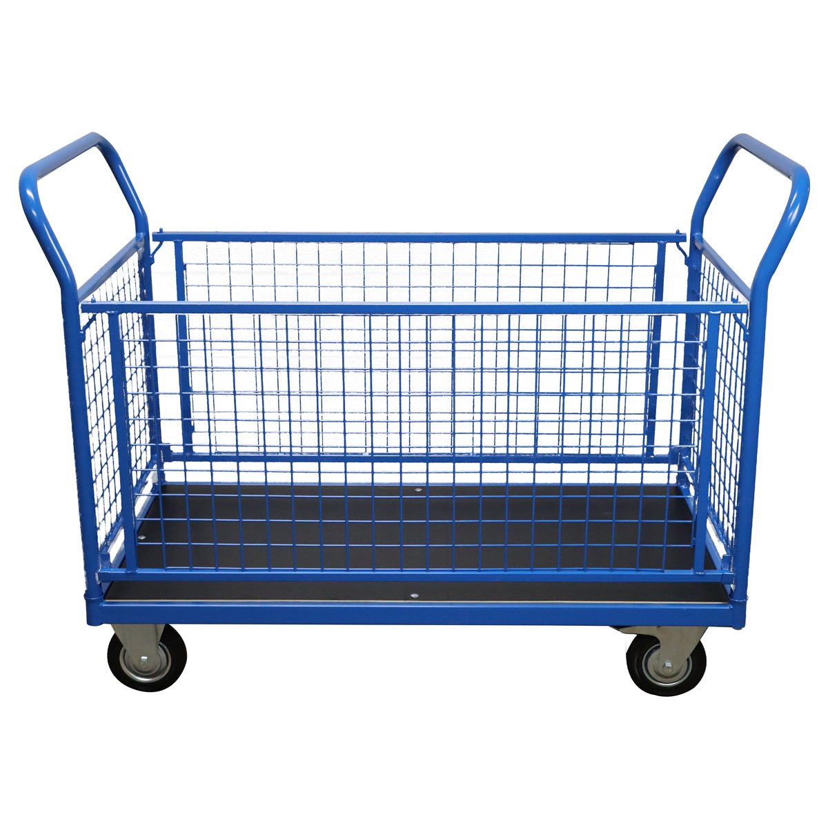 RackZone Platform Trolley 400kg with enclosed cage, 4 wheels, 2 handles.