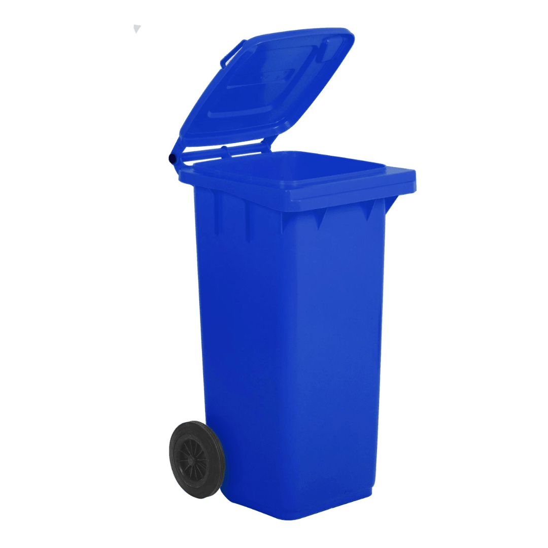 RackZone Wheelie Bin 120 Litre - Blue, ideal for waste collection.