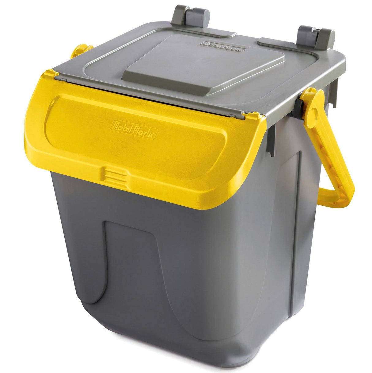 RackZone Waste Bin 25 Litre - Yellow Eco, with lid and handles, recycled PP.