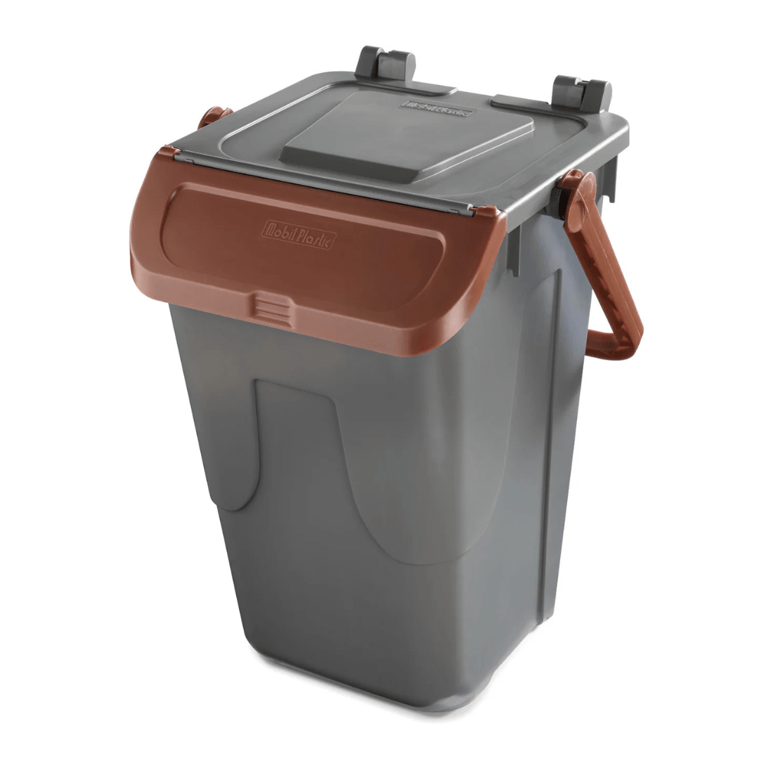 RackZone Waste Bin 35 Litre - Brown Eco with handy carrying handle.