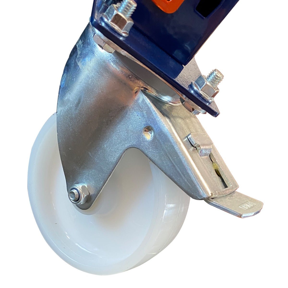 Close-up of RackZone Workbench Wheel 125mm with Stopper for Longspan Shelving.