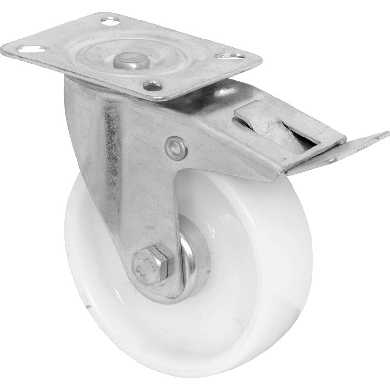 RackZone 125mm workbench wheel with stopper, ideal for industrial use.
