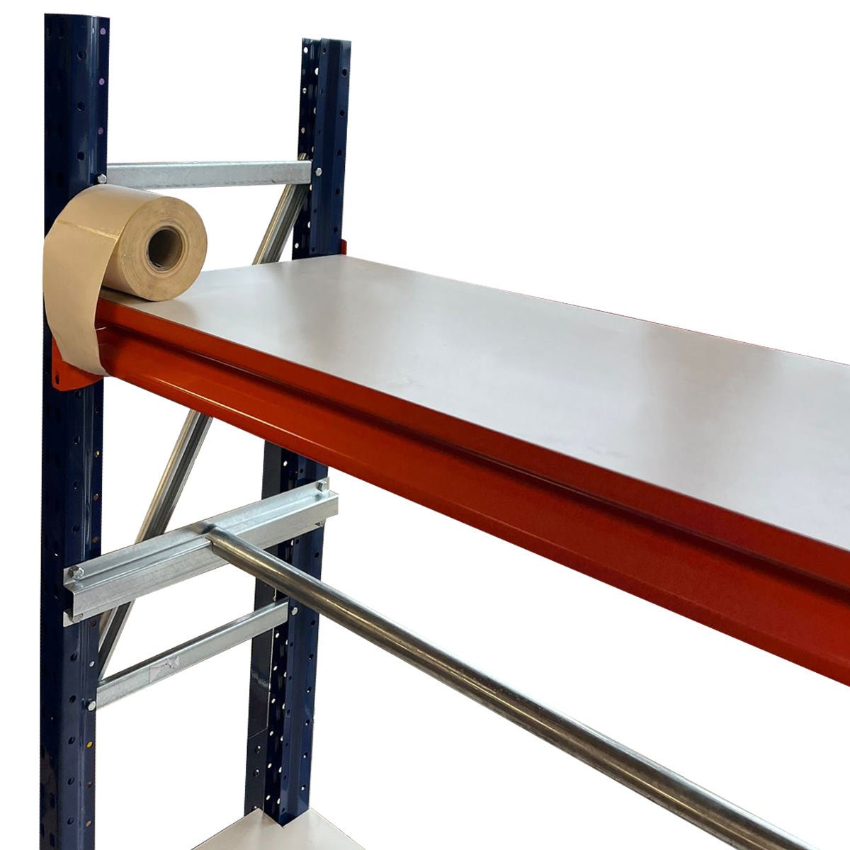 Industrial Workbench 2000H x 1850W x 800/400D With Bar and Holder Underneath c/w Timber & Feet