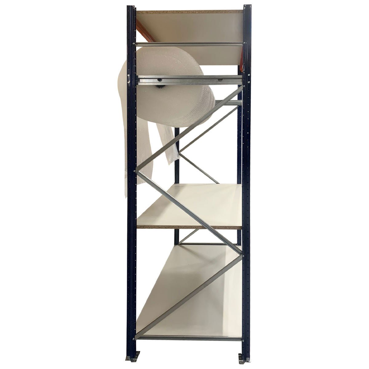 RackZone Industrial Packing Station, 3 levels, timber & hanging rail—ideal dispatch.