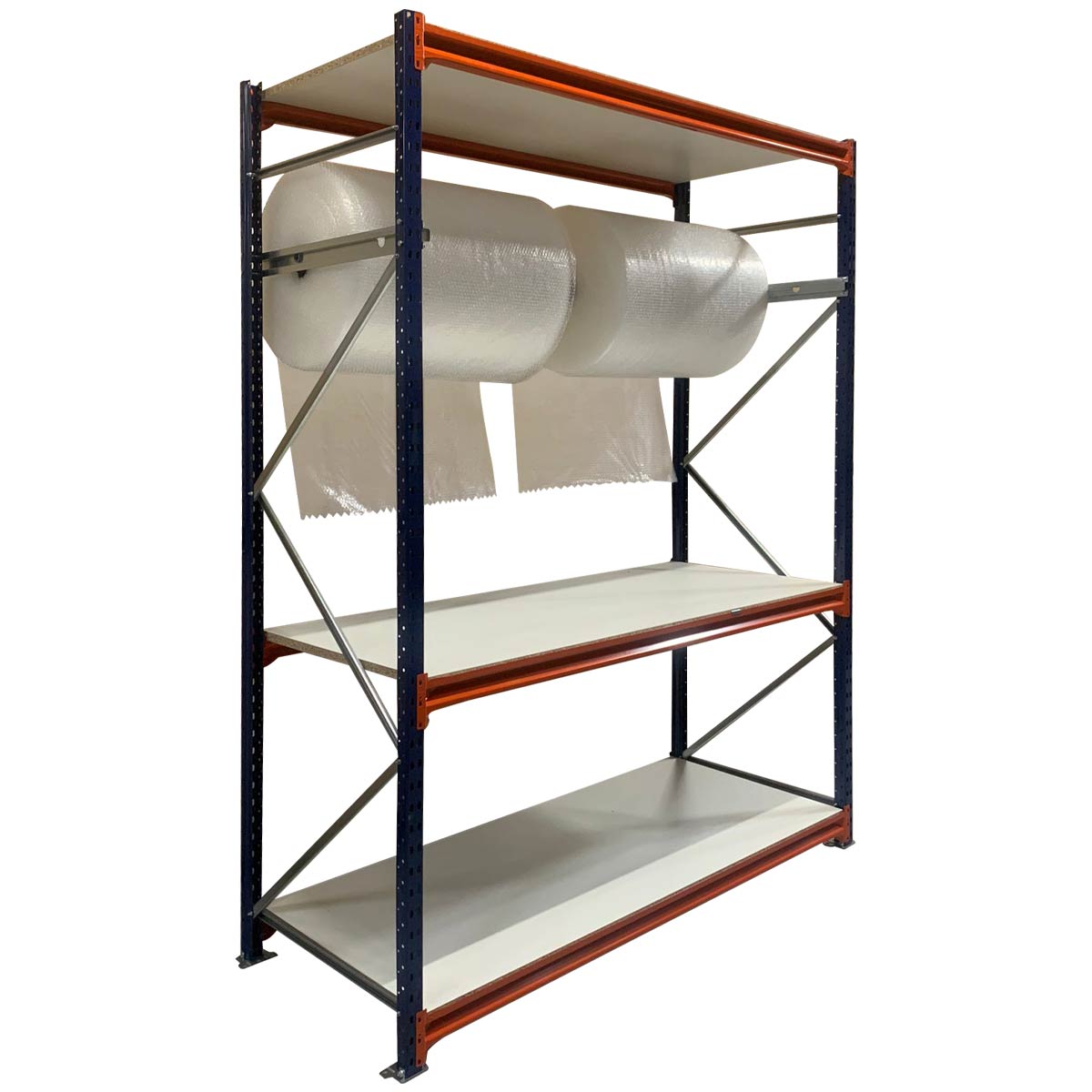 RackZone Industrial Packing Station doubles as a bench with bubble wrap top.