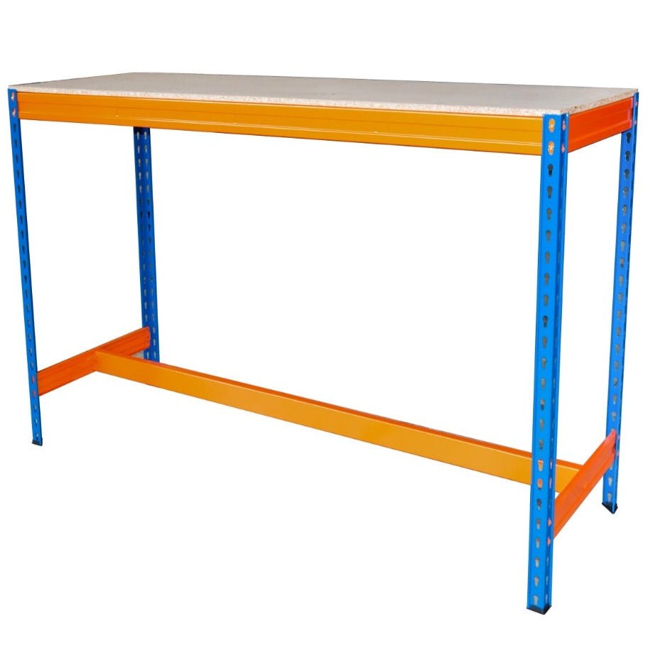 Value Workbench Orange/Blue 900h x 1500w x 600d 2 Levels c/w Chipboard 15mm 300kg