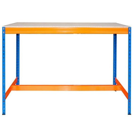Value Workbench Orange/Blue 900h x 1500w x 600d 2 Levels c/w Chipboard 15mm 300kg