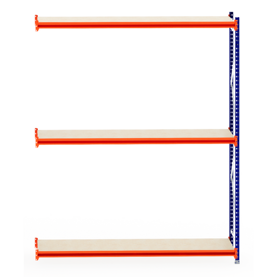 RackZone Longspan Shelving Extender with laminated timber shelves, 600mm depth.