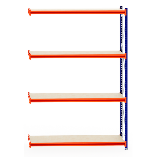 RackZone Longspan Shelving 600mm Laminated Timber, Extender, side view.