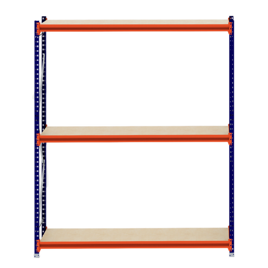 RackZone Longspan Shelving 600mm Laminated Timber Starter, front view.