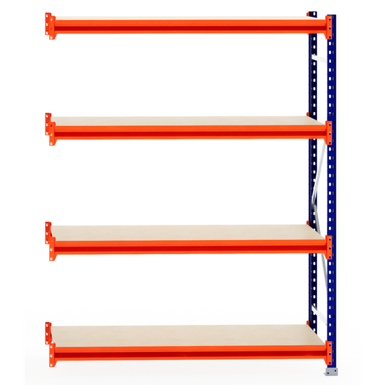 RackZone Longspan Shelving Extender, 600mm deep, with laminated timber shelves.