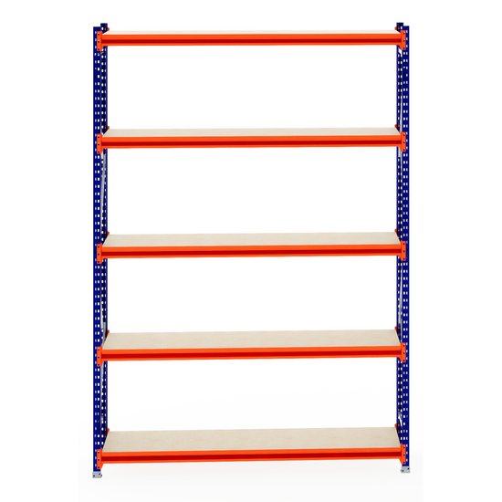 RackZone Longspan Shelving Starter, 5-shelf, 600mm deep, laminated timber.