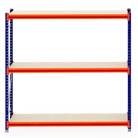 RackZone Longspan Shelving 600mm Depth Starter, laminated timber, empty shelves.