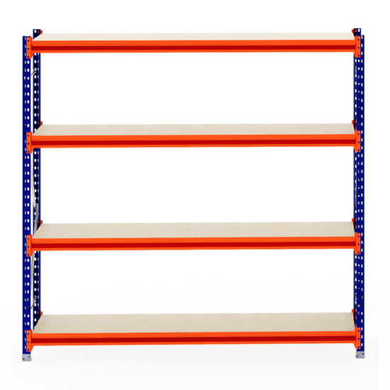 RackZone Longspan Starter, 5 empty laminated timber shelves, 600mm depth.