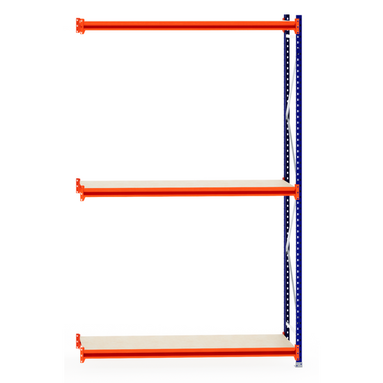 RackZone Longspan Shelving 600mm with laminated timber, Extender model.