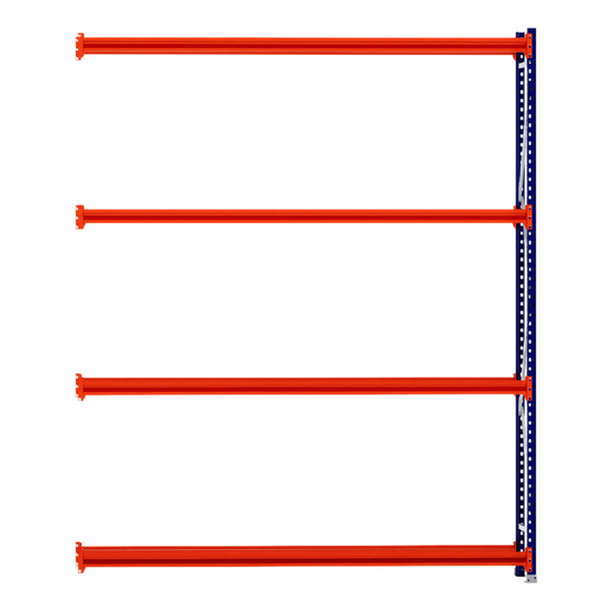 RackZone Tyre Racking 400mm Depth Extender with blue frame, orange beams.