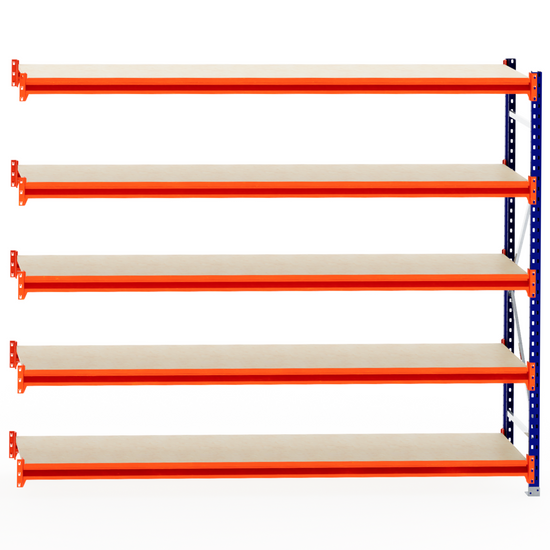 RackZone Longspan Shelving Extender, 600mm deep, with laminated timber shelves.
