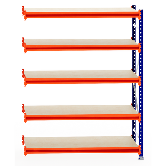 RackZone Longspan Shelving 600mm, Extender, with laminated timber shelves.