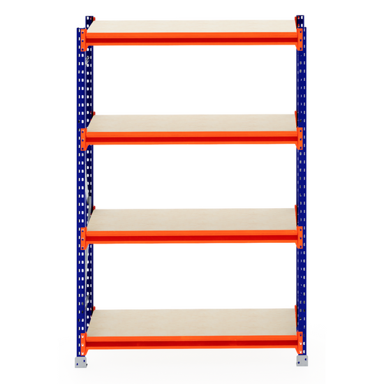 RackZone Longspan Shelving 600mm, laminated timber, starter unit, front view.