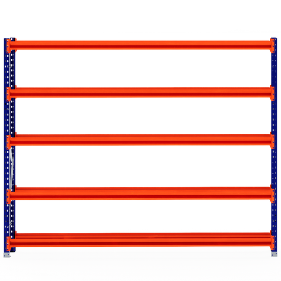 RackZone Tyre Racking 400mm Depth - Starter in orange and blue on white.
