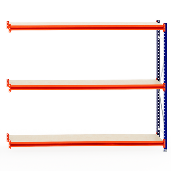 RackZone Longspan Shelving 600mm, laminated timber, extender unit.